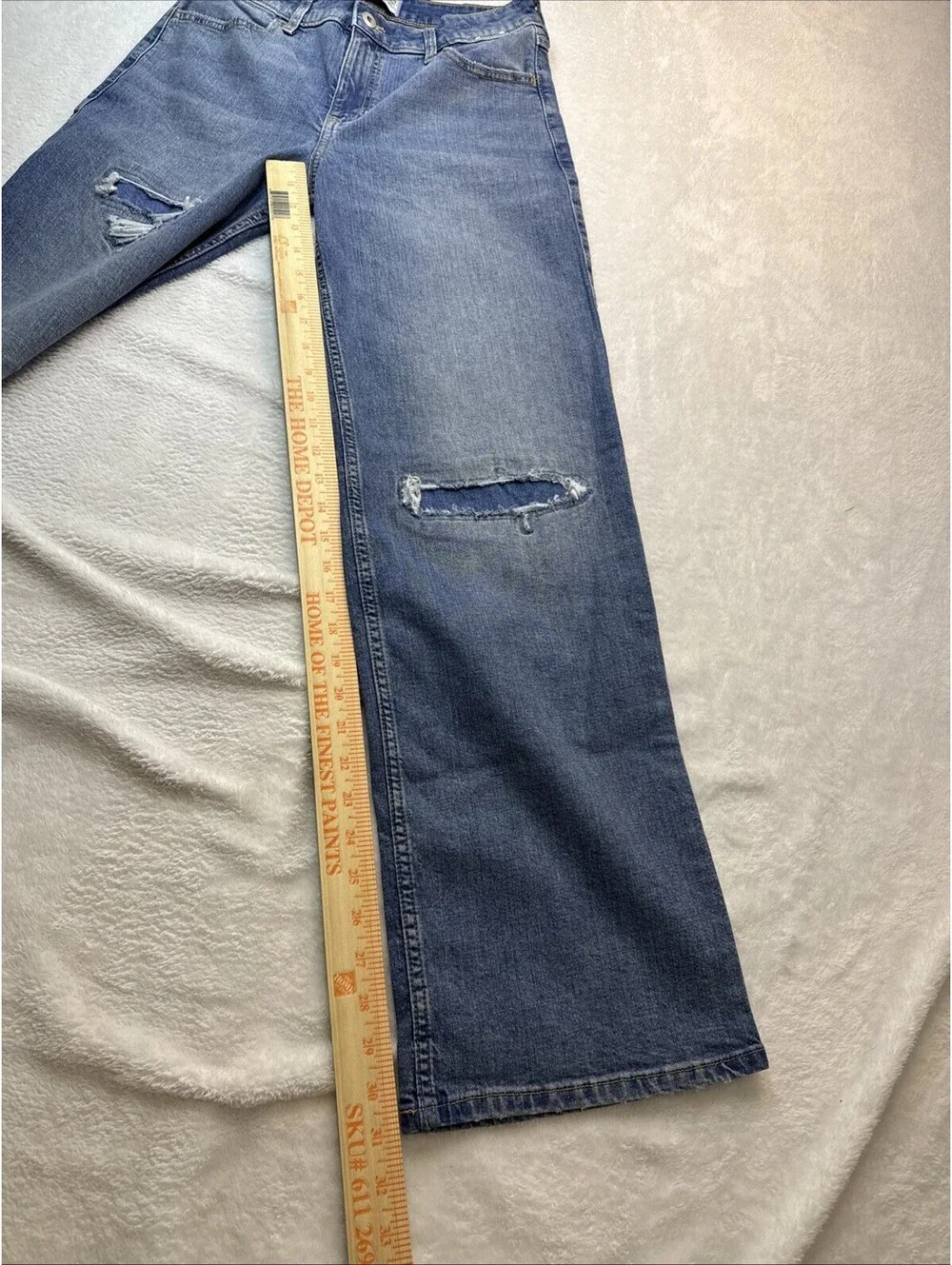 Abercrombie Kids  17/18 Long  High Rise Straight Adjustable Distressed (2378)